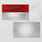 レッドグレイエレガントシンプルプロフェッショナル 名刺 (正面/裏面)