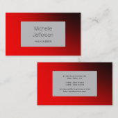 レッドグレイコンテンポラリートレンディー名刺 名刺 (正面/裏面)