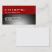 レッドグレイモダンシンプルプレーン 名刺 (正面/裏面)