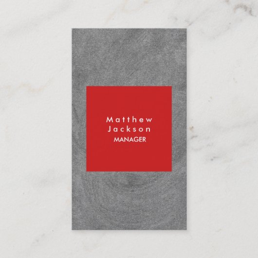 レッドグレイモダンプレーンプロフェッショナル 名刺 (正面)