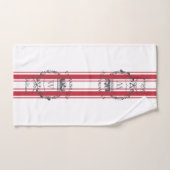 レッドグレインサックストライプヴィンテージ家紋 バスタオルセット (ハンドタオル)