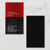 レッドグレモダンープロフェッショナルミニマル 名刺 (正面/裏面)