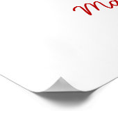 レッドグレーの鳥の指紋結婚の木 ポスター (角)