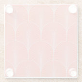 レッドグレーアートデコ、ヴィンテージ壁紙。 ガラスコースター (裏面)