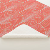 レッドグレーアートデコ、ヴィンテージ壁紙。 シェルパブランケット (3/4)