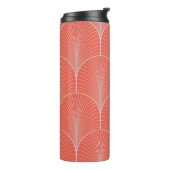 レッドグレーアートデコ、ヴィンテージ壁紙。 タンブラー (回転左)