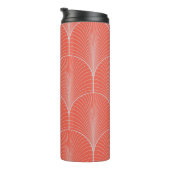 レッドグレーアートデコ、ヴィンテージ壁紙。 タンブラー (回転右)