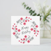 レッドグレーウォーターカラーフローラリース カード (スタンド正面)