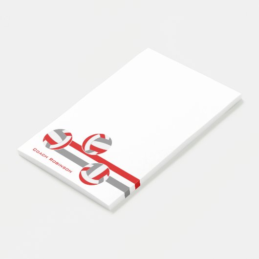 レッドグレーカスタムバレーボールコーチ名 ポストイット (アングル)