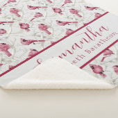 レッドグレークリスマス（鳥）ショウジョウコウカンチョウの鳥パーソナライズされた名 シェルパブランケット (3/4)