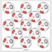 レッドグレーサッカーチームが13人の選手をカラーにする シール (シート)