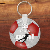 レッドグレーサッカーチームのスピリットガールズスポーツ キーホルダー (正面)