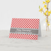 レッドグレーサークル従業員記念日カード カード (黄色い花)