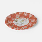 レッドグレースノーフレークスクリスマスアイススケートパーティー ペーパープレート (アングル)