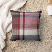 レッドグレータータンチェック格子枕 クッション (ブランケット)