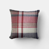 レッドグレータータンチェック格子枕 クッション (正面)