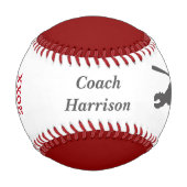 レッドグレーチャンピオンコーチパーソナライズされた 野球ボール (正面)