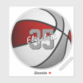 レッドグレーチームカラーズバスケットボール シール (シート)