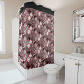 レッドグレーハリウッドリージェンシーモロッコアニマルプリント シャワーカーテン (インサイチュ)