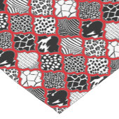 レッドグレーハリウッドリージェンシーモロッコアニマルプリント ショートテーブルランナー (コーナー)