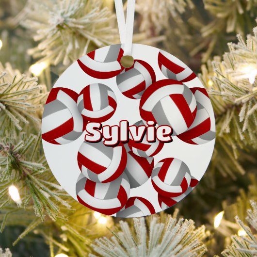 レッドグレーバレーボールアスリート名記念 メタルオーナメント (インサイチュ)