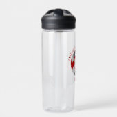 レッドグレーバレーボールクラブカラーカスタムチーム名 ウォーターボトル (正面)