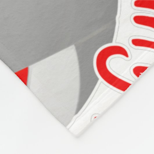 レッドグレーバレーボールコートhappy placeタイポグラフィ フリースブランケット (角)