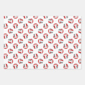 レッドグレーバレーボールチームお祝い誕生日 ラッピングペーパーシート (正面3)