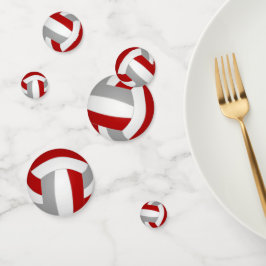 レッドグレーバレーボールチームのチームカラースポーツパーティー コンフェッティ