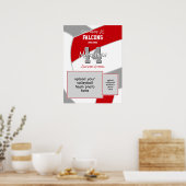 レッドグレーバレーボールチームカラー記念 ポスター (キッチン)