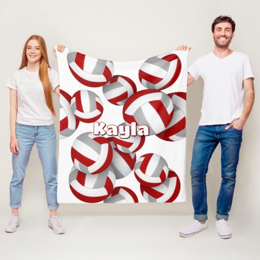 レッドグレーバレーボール女子スポーツルームの装飾 フリースブランケット (インサイチュ)