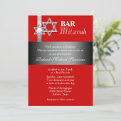 レッドグレーバー（ユダヤ教の）バル・ミツバーお祝い 招待状 (スタンド正面)