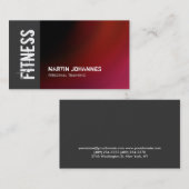 レッドグレーフィットネスパーソナルトレーナー名刺 名刺 (正面/裏面)