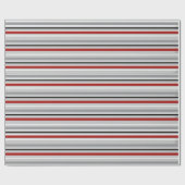 レッドグレーブラックストライプ紙 ラッピングペーパー (フラット)