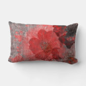 レッドグレーブラックデジタグランジルグラフィックアートデザイン ランバークッション (裏面)