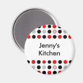 レッドグレーブラックドットキッチンマグネット マグネット (正面/裏面)
