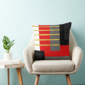 レッドグレーブラック金ゴールドホワストライプのイトブロックスローピル クッション (椅子)