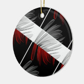 レッドグレーペタルデザインアクリル壁時計 セラミックオーナメント (左)