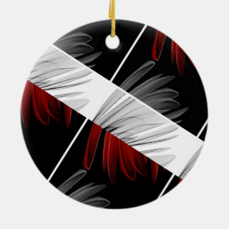 レッドグレーペタルデザインアクリル壁時計 セラミックオーナメント