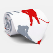 レッドグレーホッケープレーヤーテーマ パーソナライズされた ネクタイ (ロール)