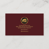 レッドグレーレイヤ金ゴールドウェーブビルダ建築 名刺 (裏面)