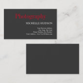 レッドグレー平原モダン写真家 名刺 (正面/裏面)