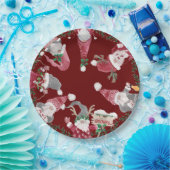 レッドグレー格言クリスマスウォーター色の葉 ペーパープレート (パーティー)