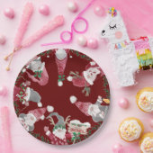 レッドグレー格言クリスマスウォーター色の葉 ペーパープレート (パーティー)