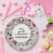 レッドグレー格言クリスマススノーフレーク葉 ペーパープレート (パーティー)