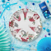 レッドグレー格言クリスマスパーティーデコールウォーター色 ペーパープレート (パーティー)