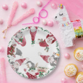 レッドグレー格言クリスマスパーティーデコールウォーター色 ペーパープレート (パーティー)