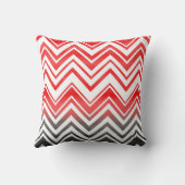 レッドグレー白黒シェブロン クッション (裏面)