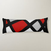 レッドグレー白黒幾何学的 ボディピロー (裏面)