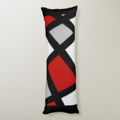 レッドグレー白黒幾何学的 ボディピロー (裏面 (縦))